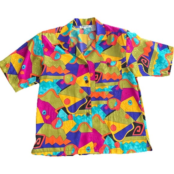 Regina Porter Vintage Multicolor Button Down Shirt In Woman’s 6 - Picture 1 of 5